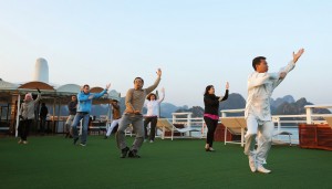 Tai Chi Exercise with Starlight halong bay cruises